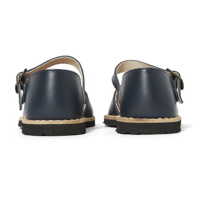 Frailera Leather Sandals  | Navy blue