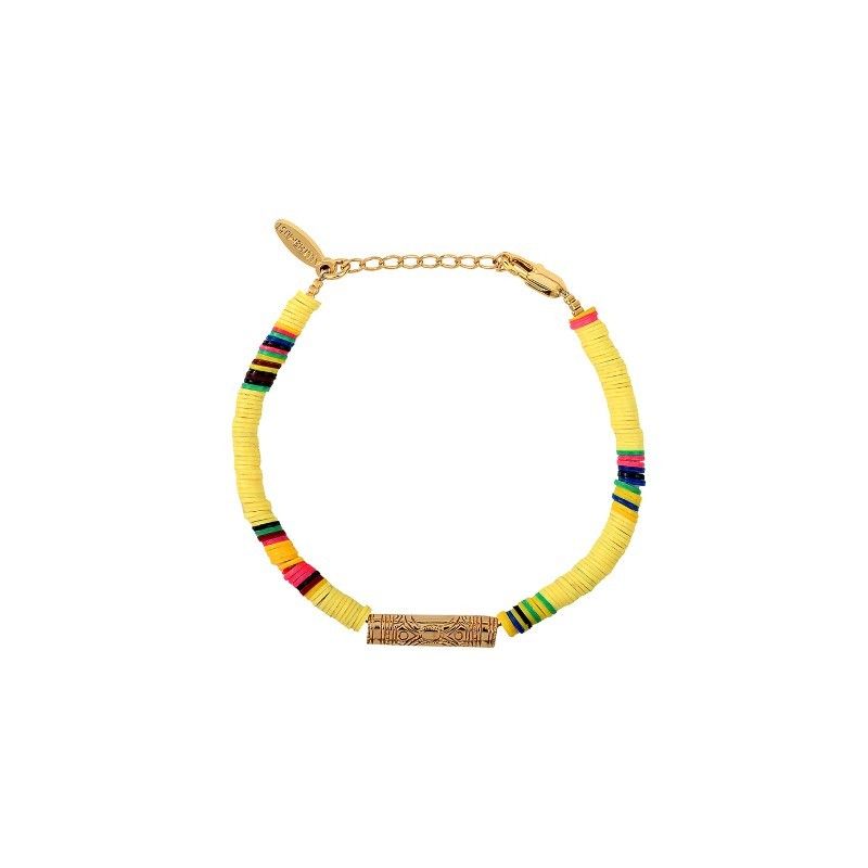 Allthemust - Bracciale sottile in vinile placcato in oro - Giallo