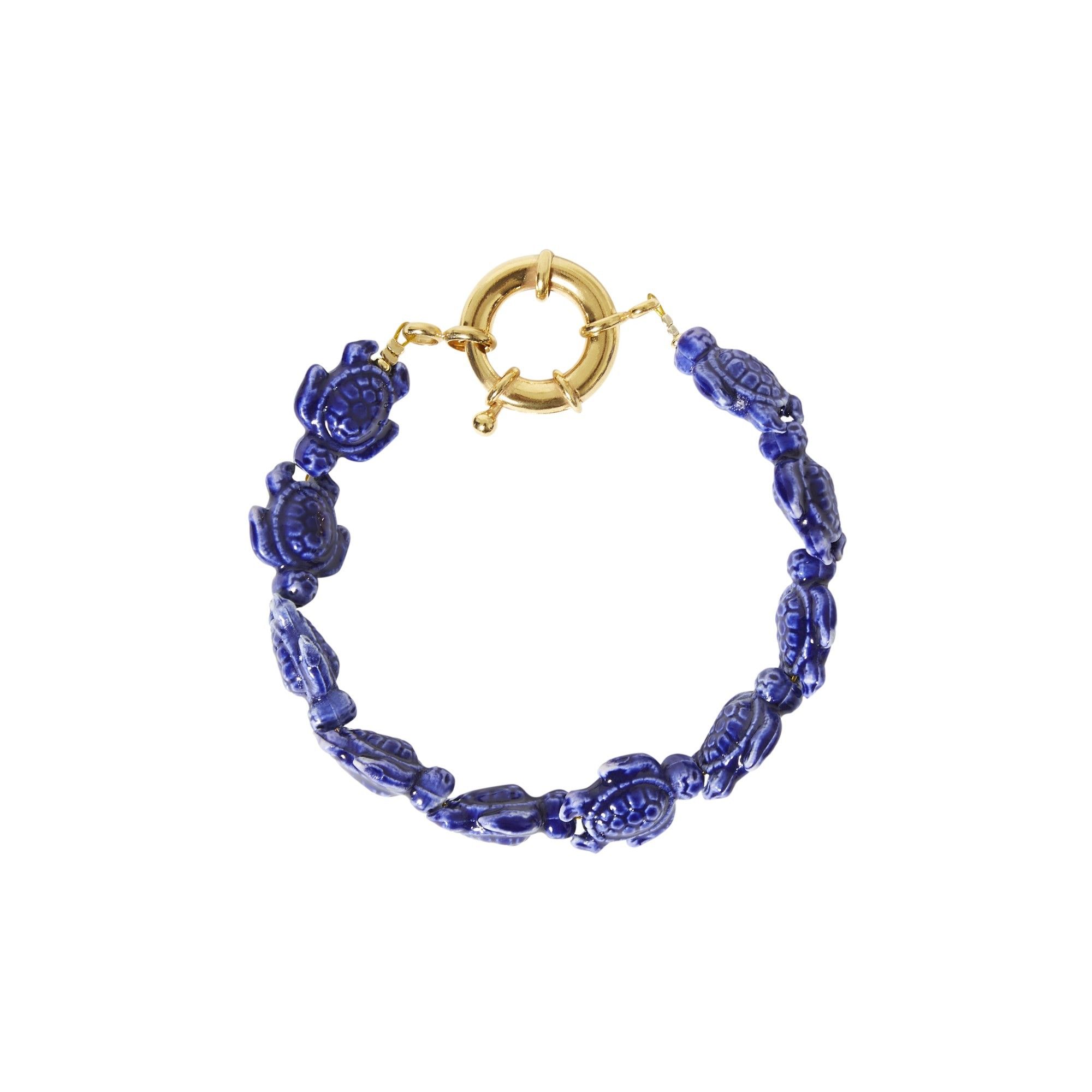 Timeless Pearly - Bracelet Tortues Céramique - Femme - Bleu