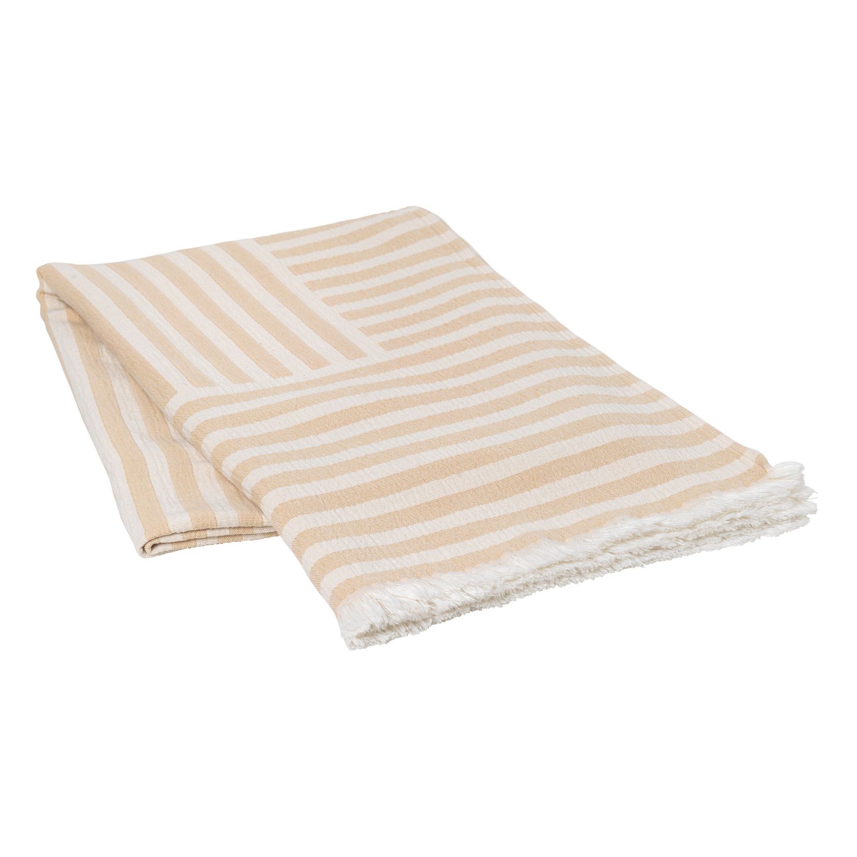 Broste Copenhagen - Plaid en coton Frankie - Beige