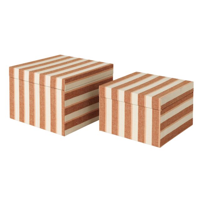 Cléo Cardboard Boxes - Set of 2 | Caramel
