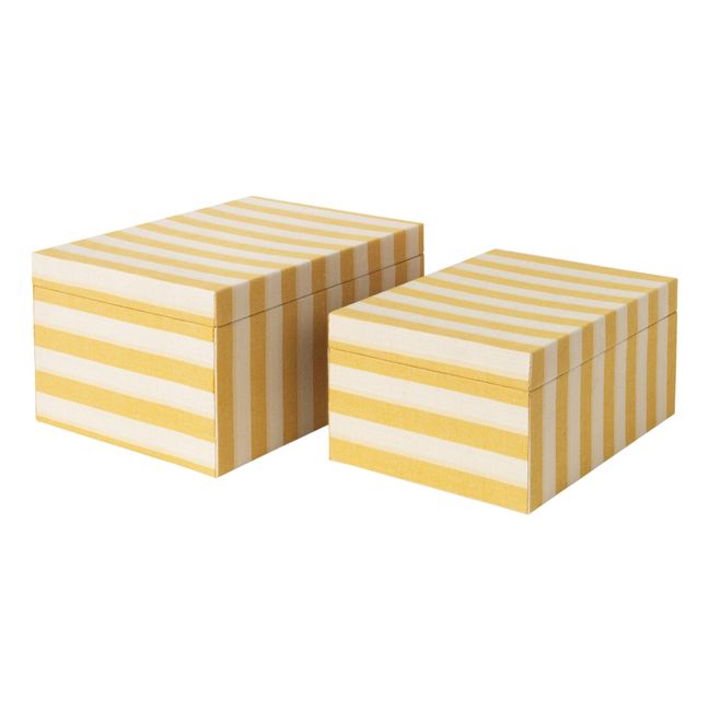 Boîte Cléo en carton - Set de 2 Jaune pâle