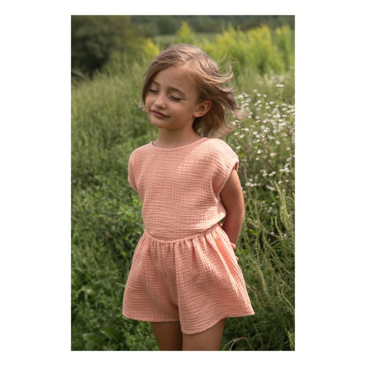 Soor Ploom - Mi Casa Double Cotton Muslin Top - Peach | Smallable