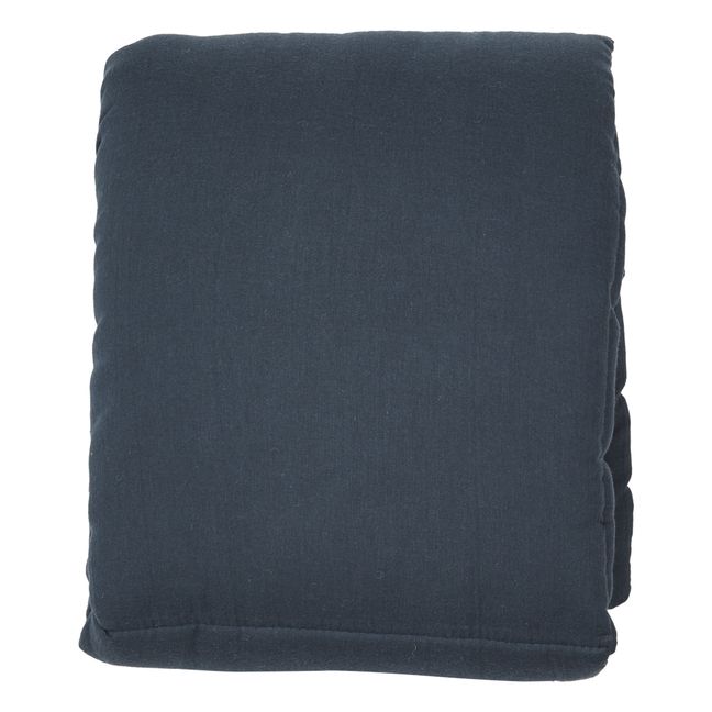 Organic Cotton Muslin Quilt 65x95 cm  Navy blue