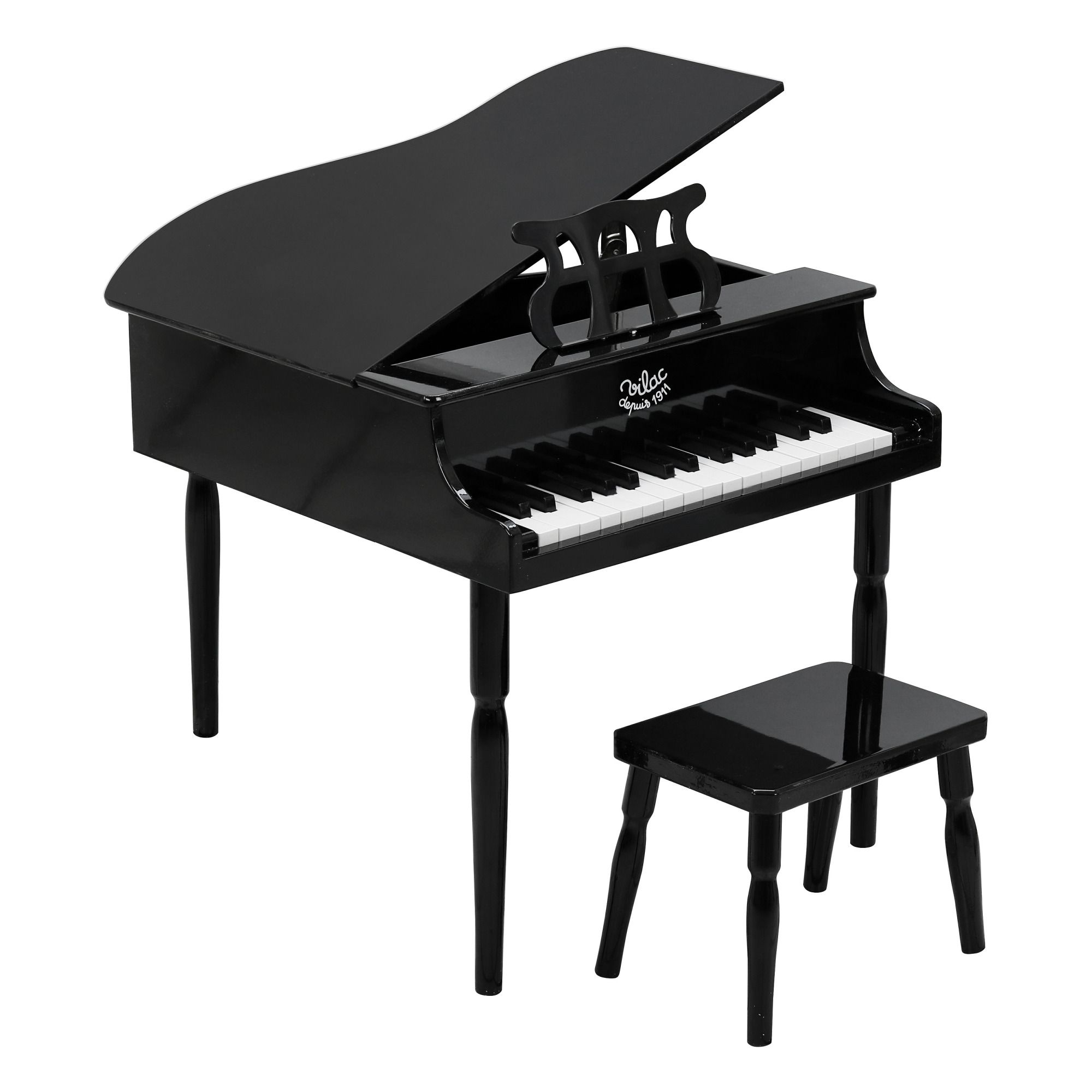 Vilac - Grand piano à queue 30 touches avec partitions - Noir