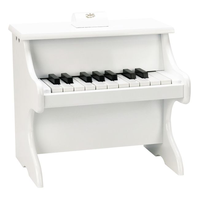 Piano with 18 Keys and Sheet Music | White