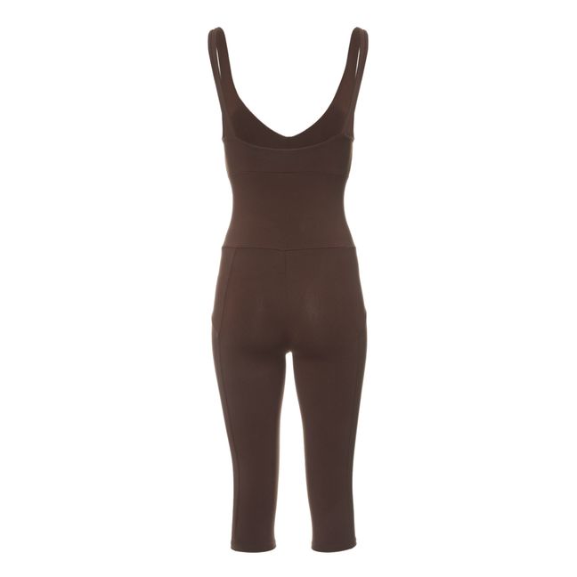 Short Crystal Jumpsuit  | Brown