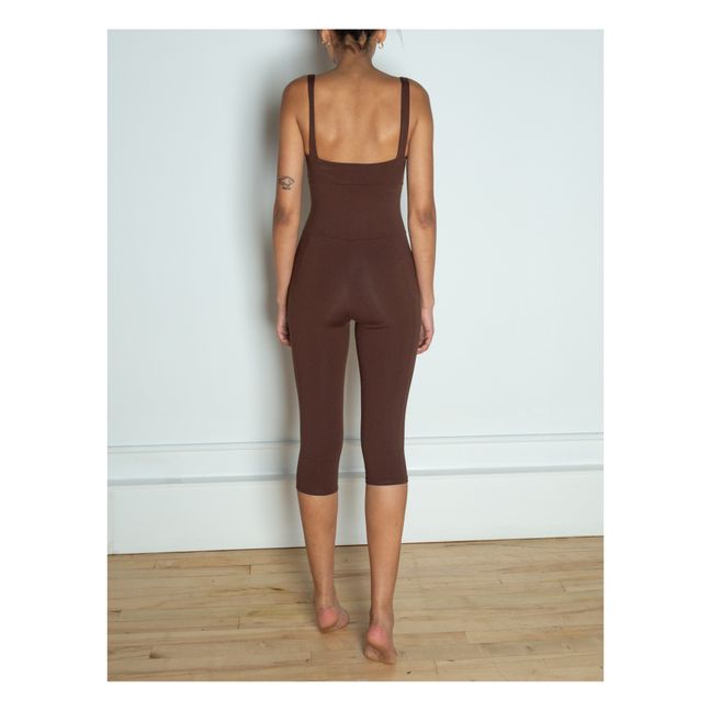 Short Crystal Jumpsuit  | Brown