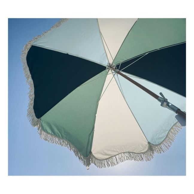 Premium-Sonnenschirm mit Fransen Blau