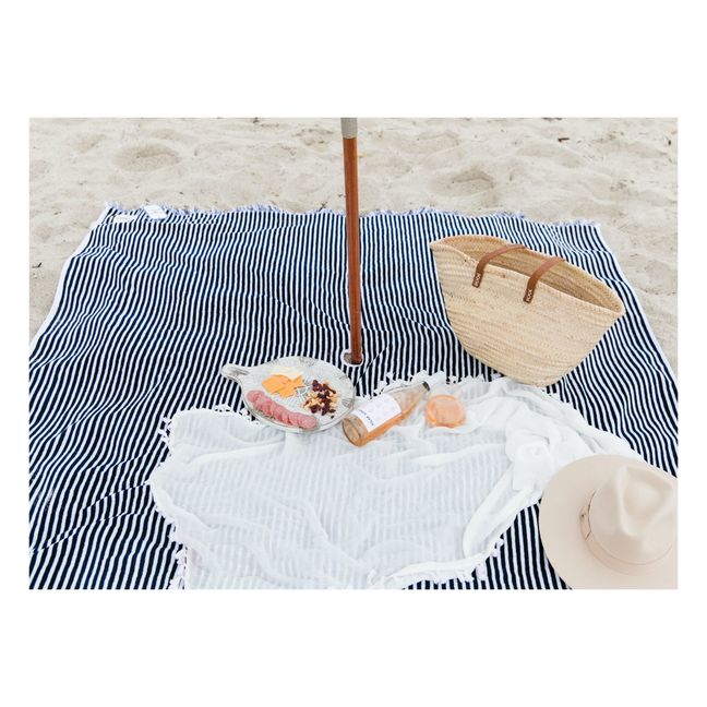 Beach Towel with Parasol Hole | Navy blue