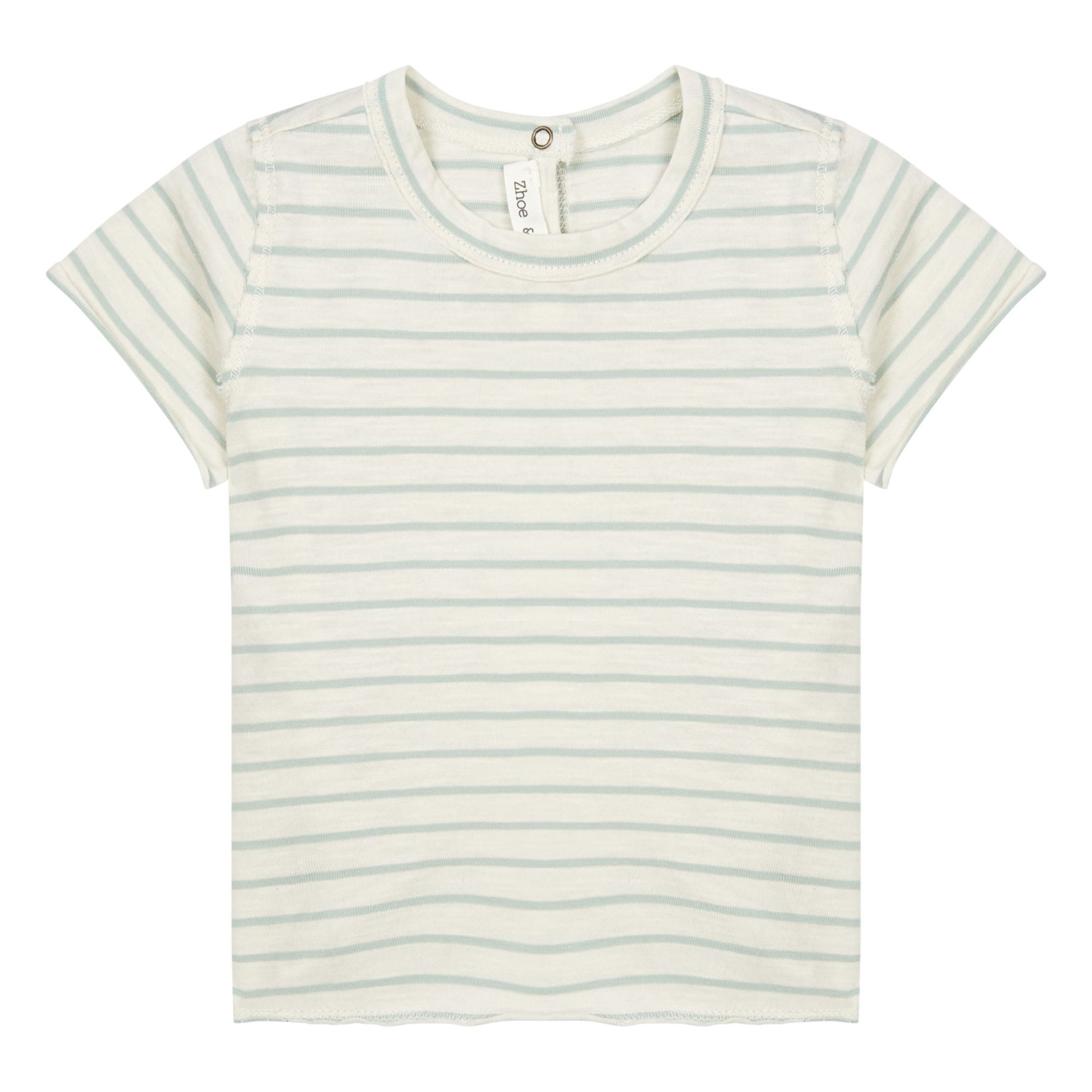 Zhoe & Tobiah - T-Shirt Rayé - Garçon - Vert d'eau