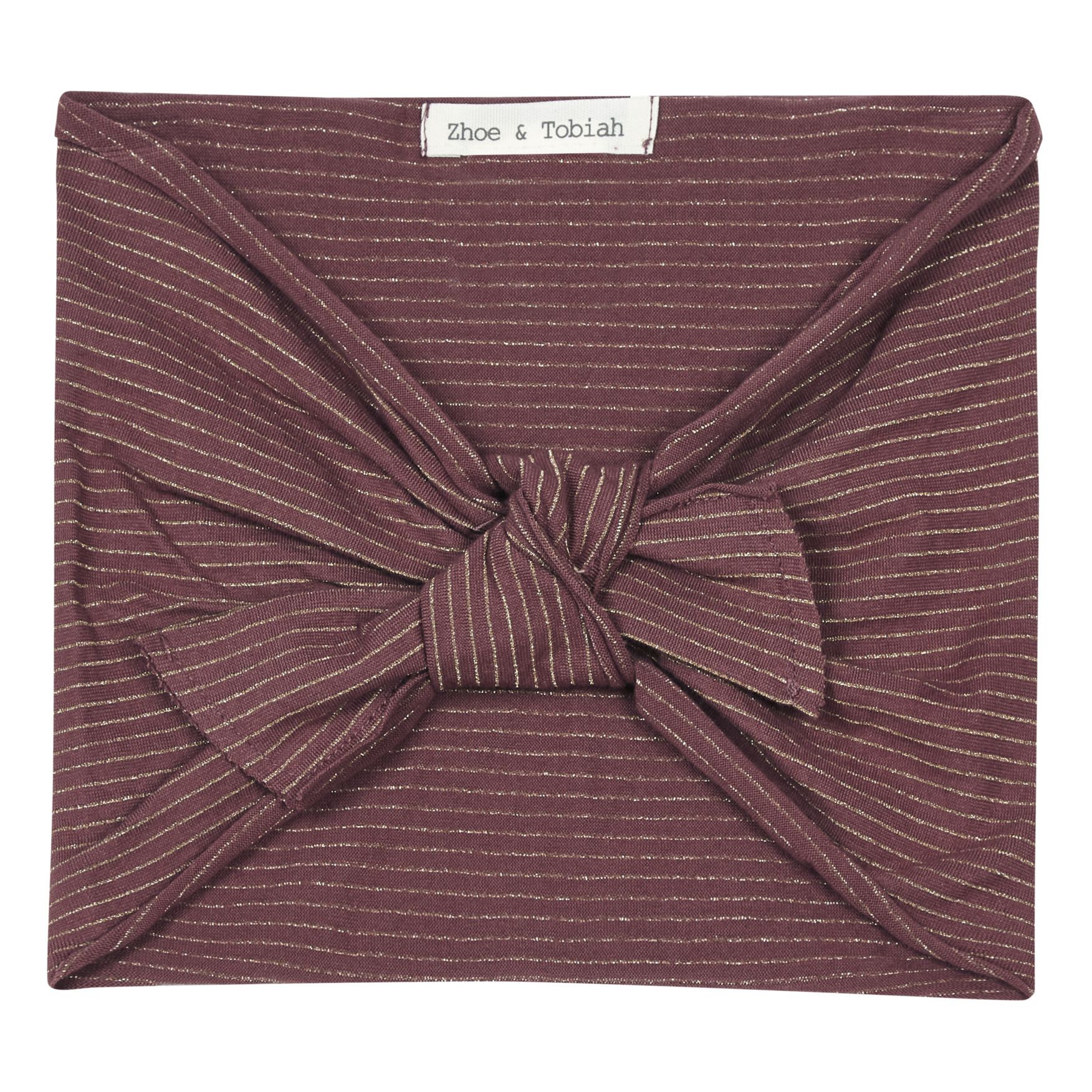 Zhoe & Tobiah - Headband Jersey Rayé Lurex - Fille - Vieux Rose
