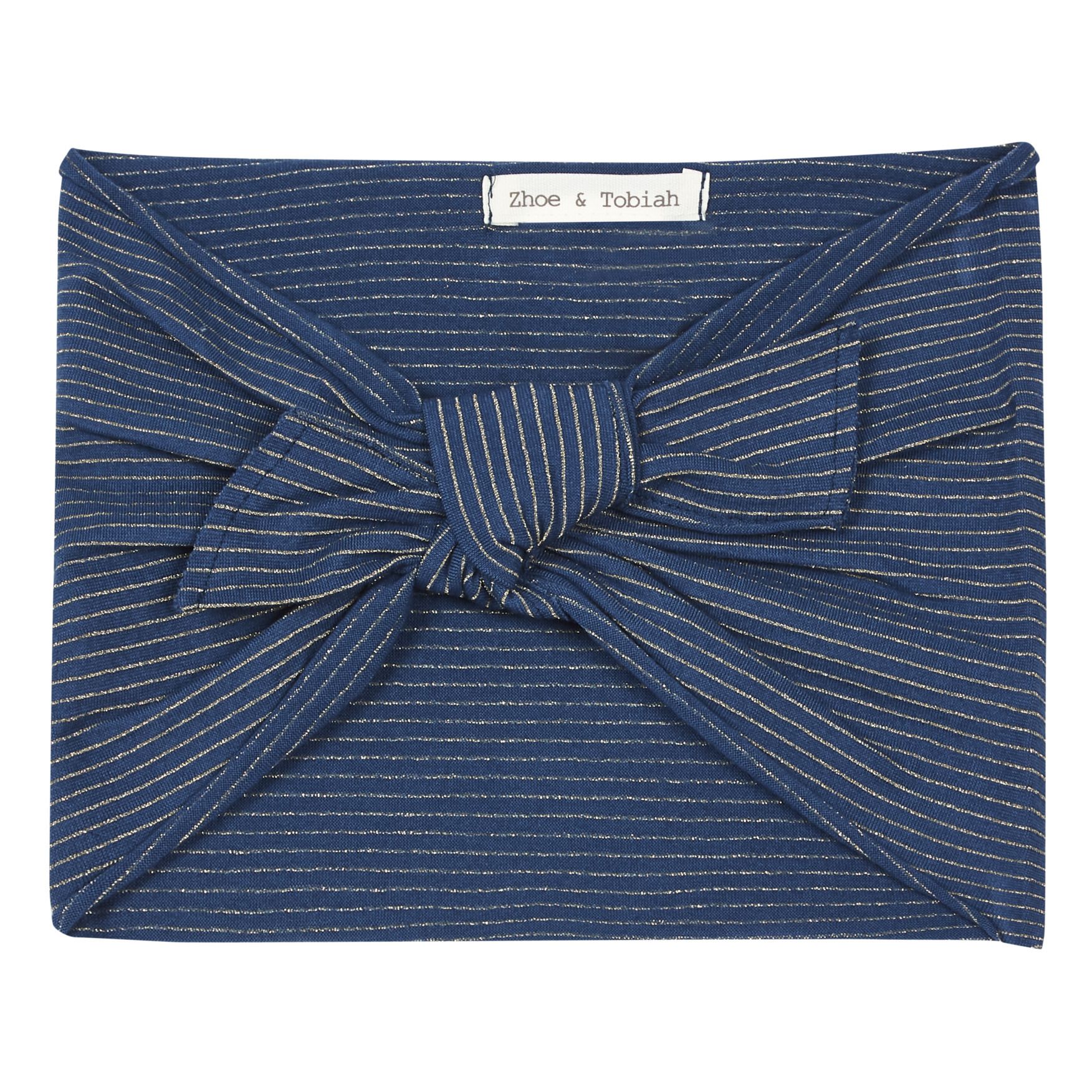 Zhoe & Tobiah - Headband Jersey Rayé Lurex - Fille - Bleu marine