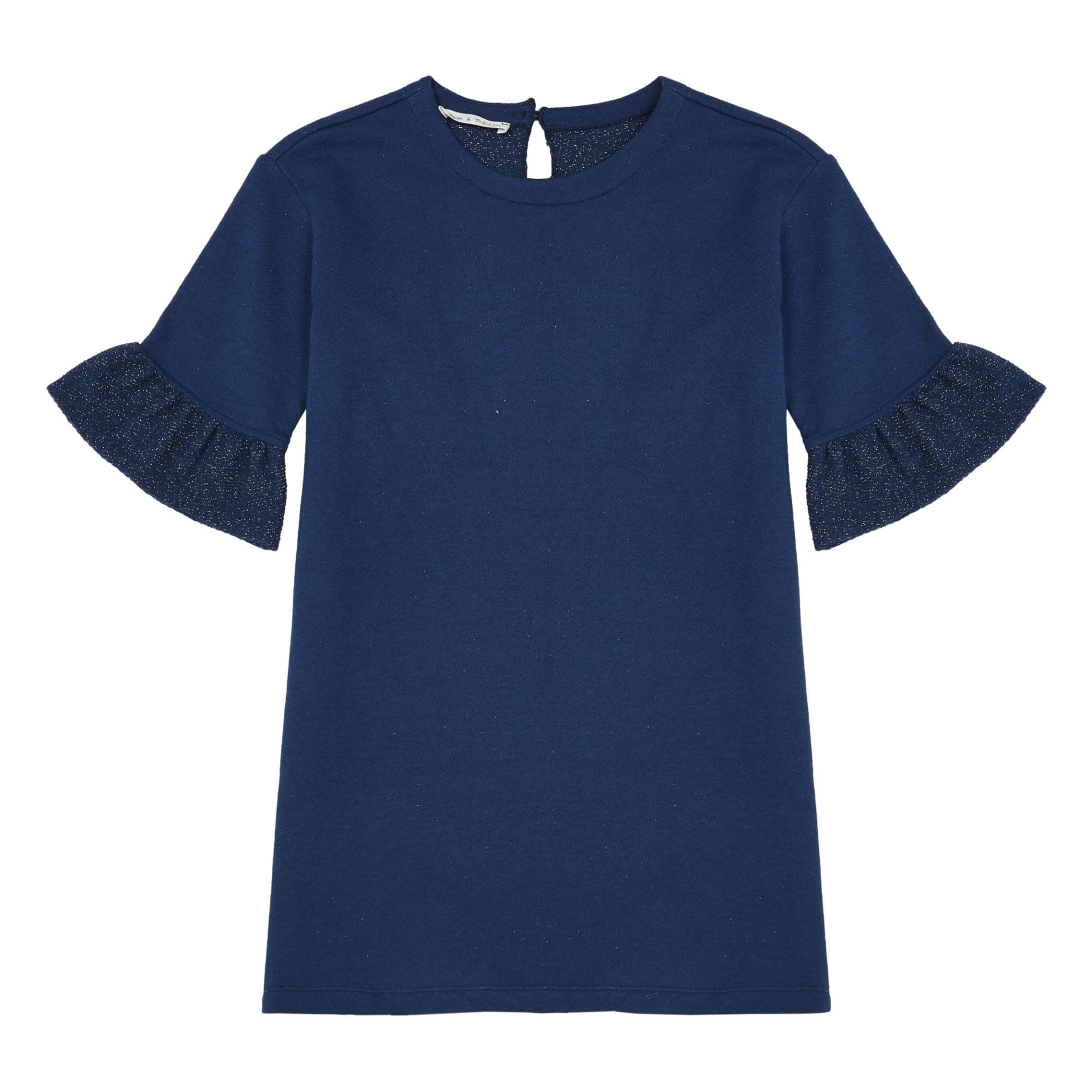 Zhoe & Tobiah - Robe Molleton Lurex - Fille - Bleu marine