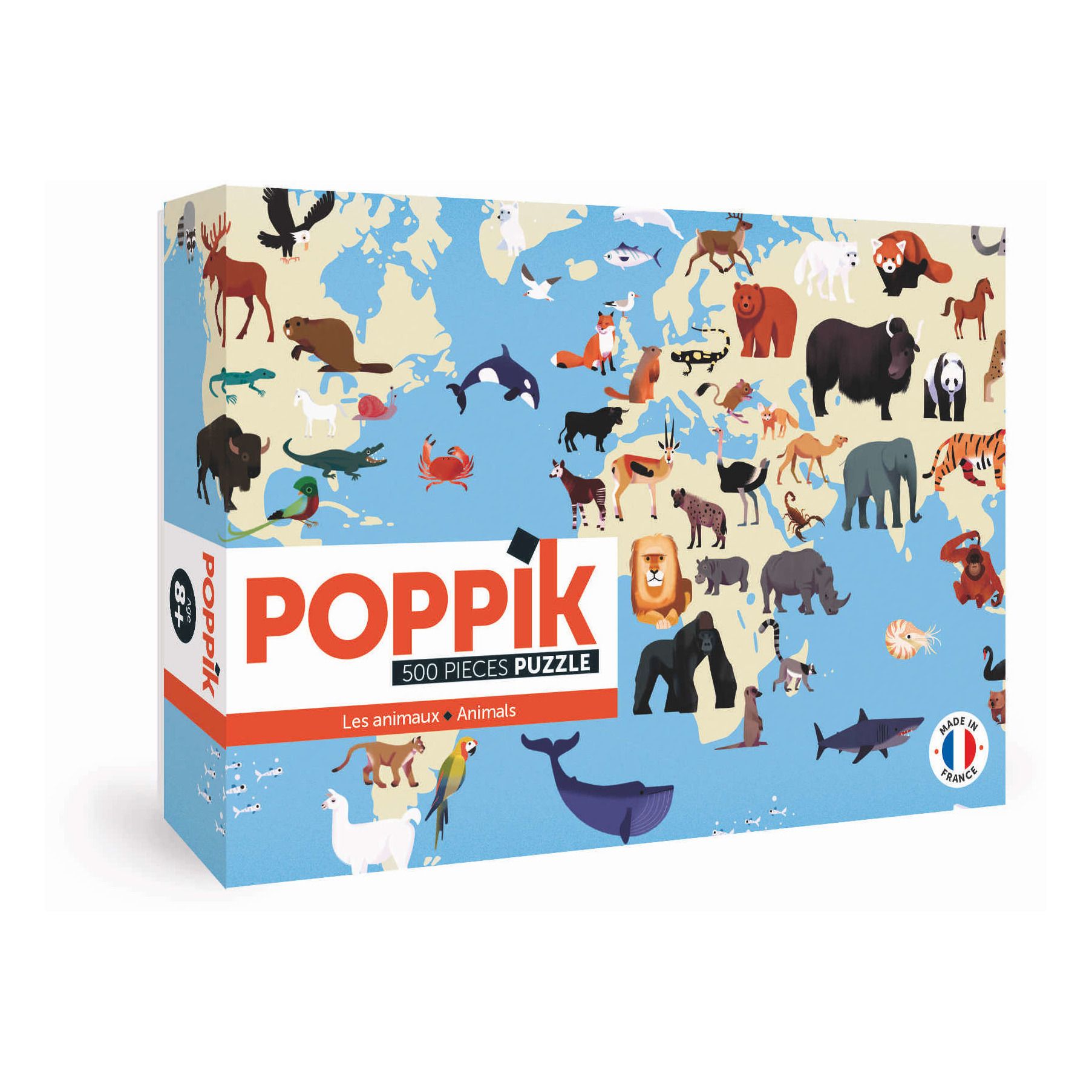 Poppik - Puzzle Animaux du monde - 500 pièces - Multicolore