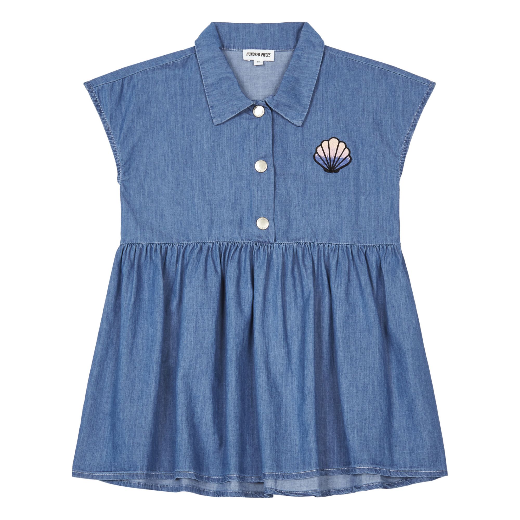 Hundred Pieces - Robe Chambray - Fille - Denim stonewashed