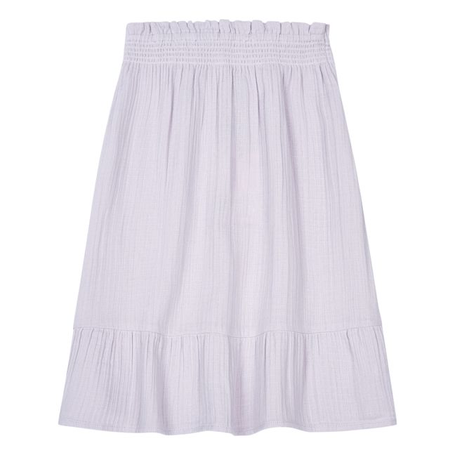Jupe Longue Gaze De Coton | Lilas