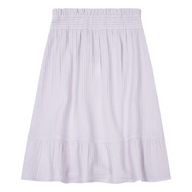 Jupe Longue Gaze De Coton | Lilas