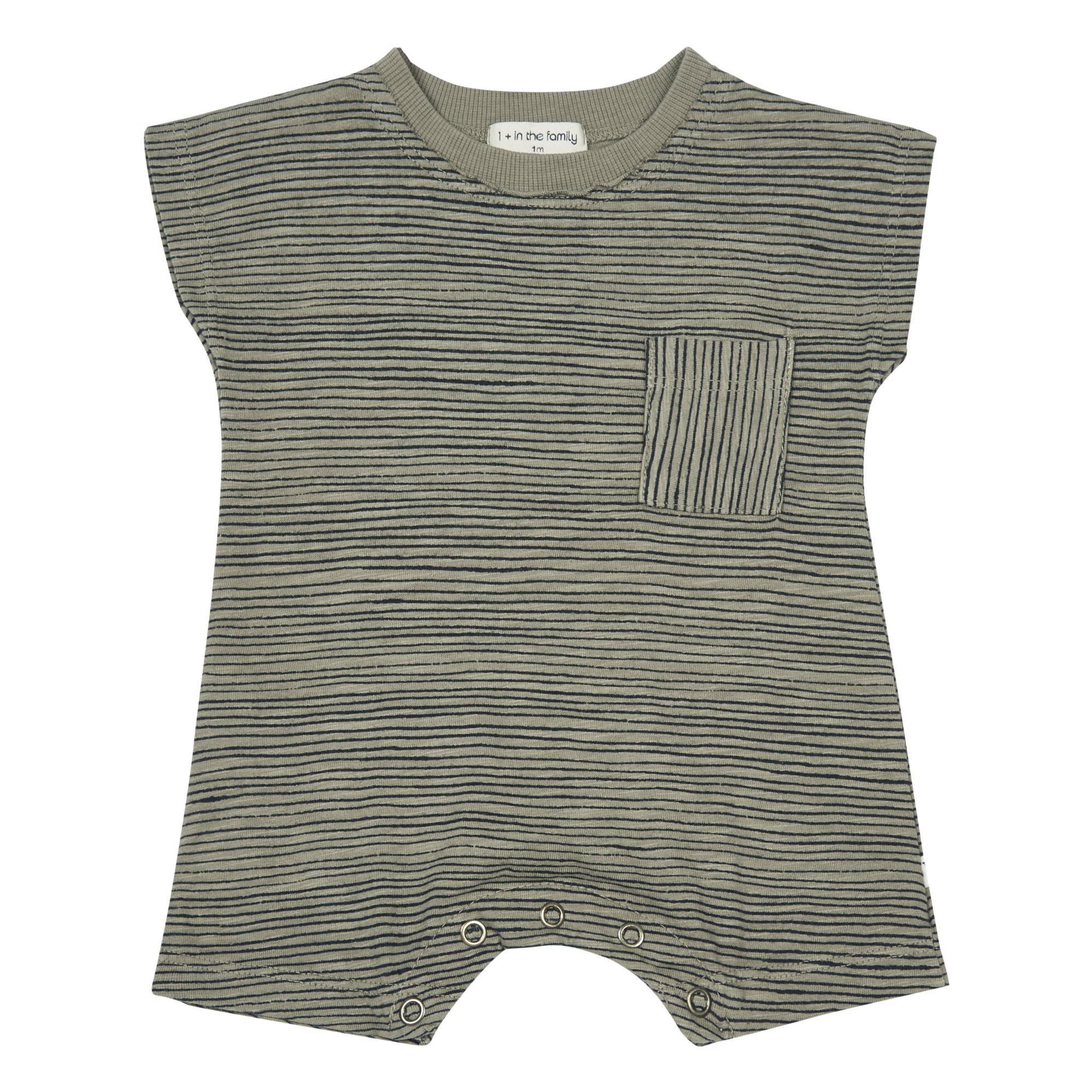 1+ in the family - Combishort Rayée Eric - Fille - Marron