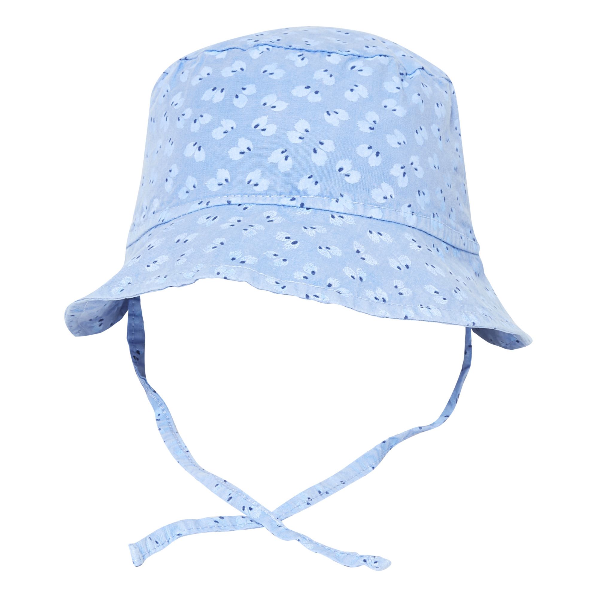 Buho - Chapeau Coton Bio Fleuri - Fille - Bleu