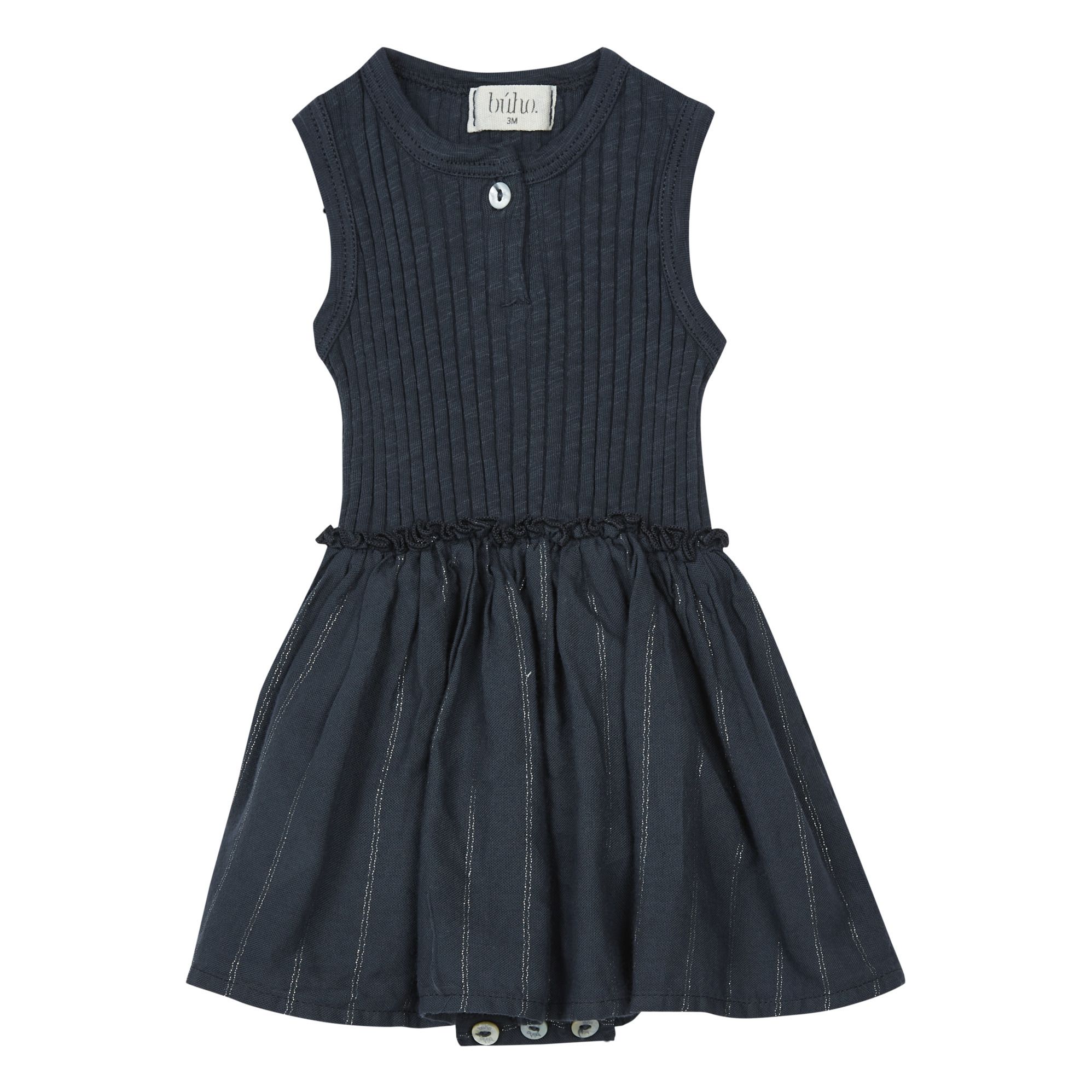Buho - Robe-body Coton Bio - Fille - Bleu marine