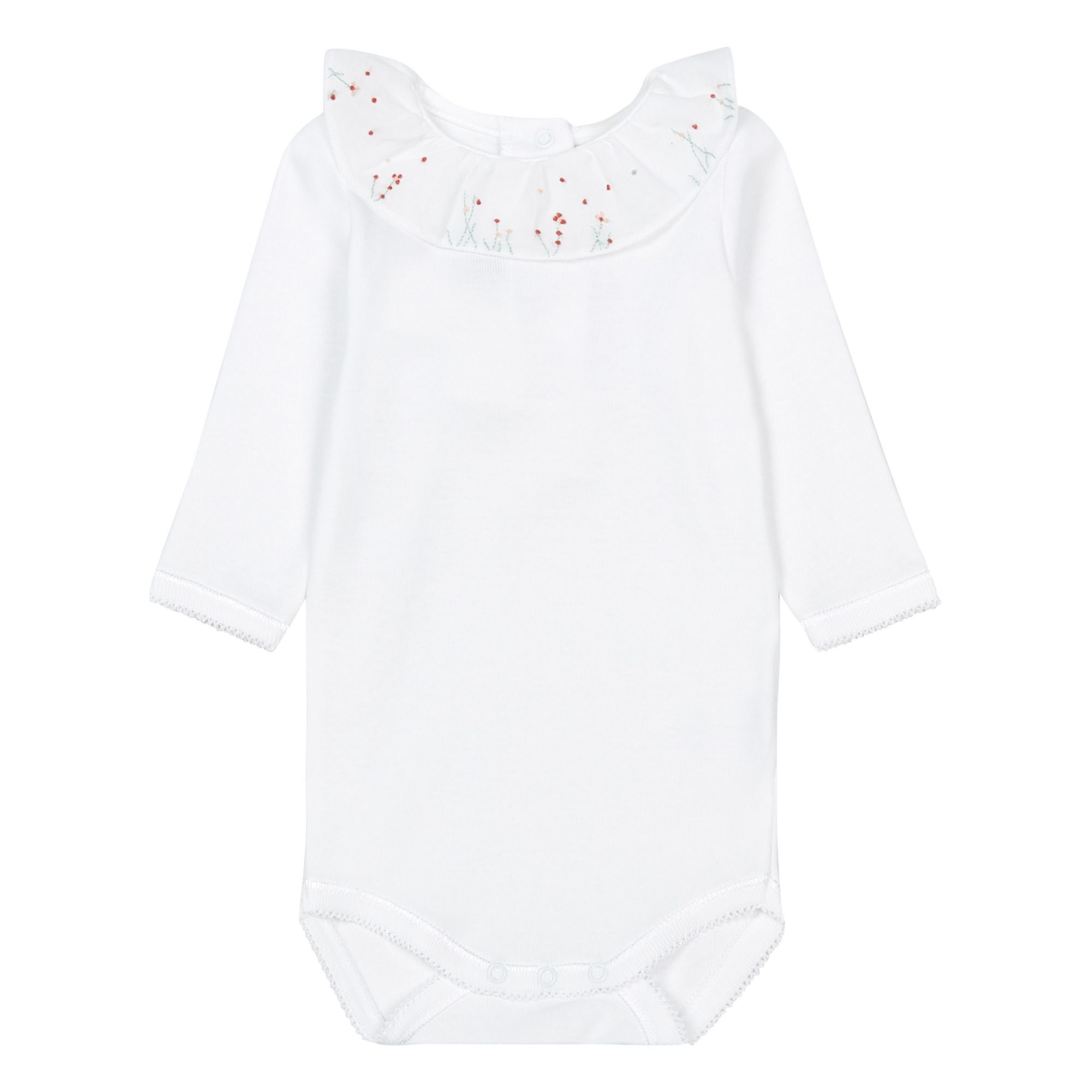 Bonpoint - Body Col Brodé April - Fille - Ecru