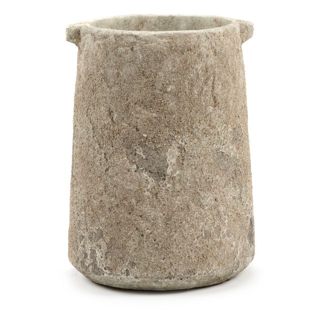 Vase aus Fayence | Beige limed