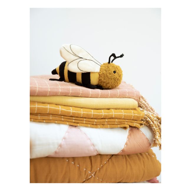 Rassel aus Bio-Baumwolle Biene Gelb