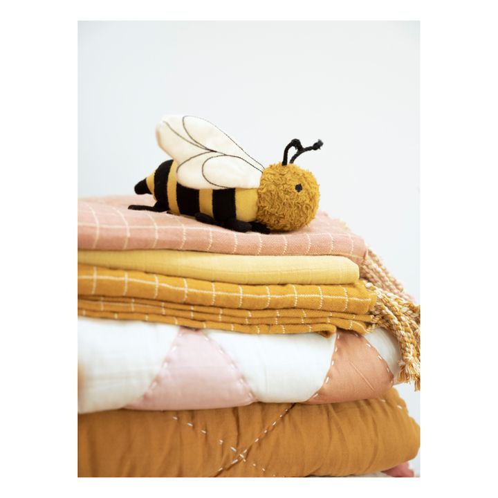 Sonajero de algodón orgánico Abeja | Amarillo- Imagen del producto n°4