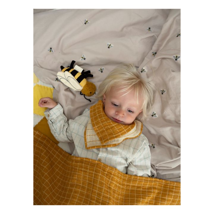 Organic Cotton Bee Rattle  | Yellow- Product image n°1