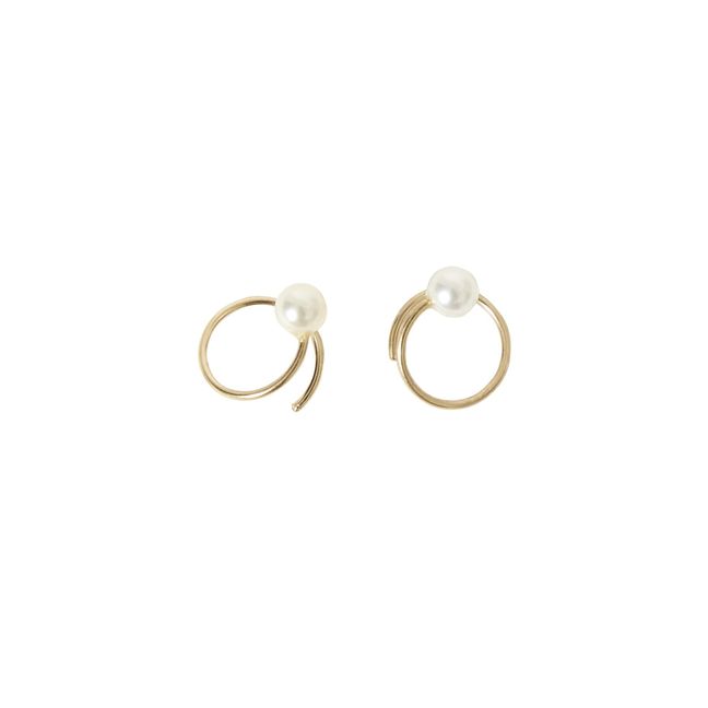 Pendientes Perles Swirl | Dorado