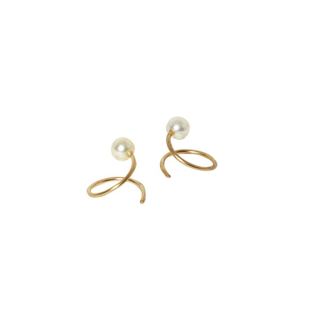 Pearl Swirl Earrings Gold