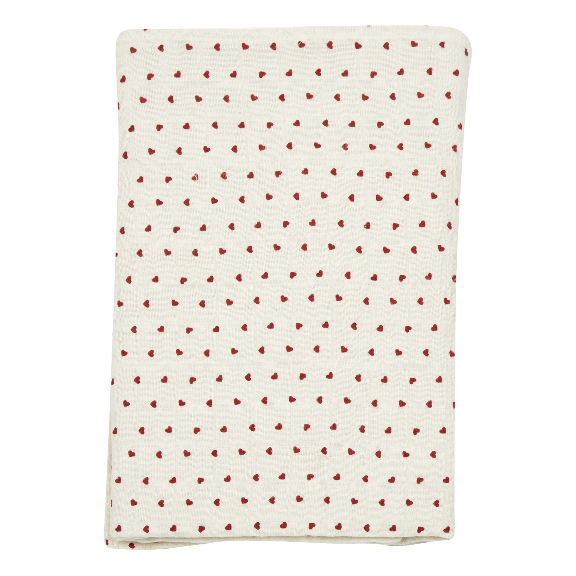 Poudre Organic - Grand lange Sésame en double gaze de coton - Rouge