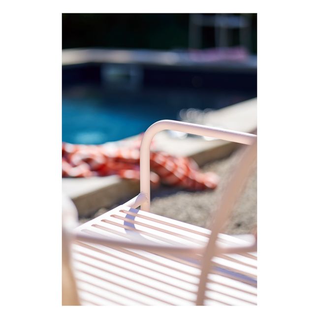 Patio Stainless Steel Outdoor Lounge Chair  | Powder pink