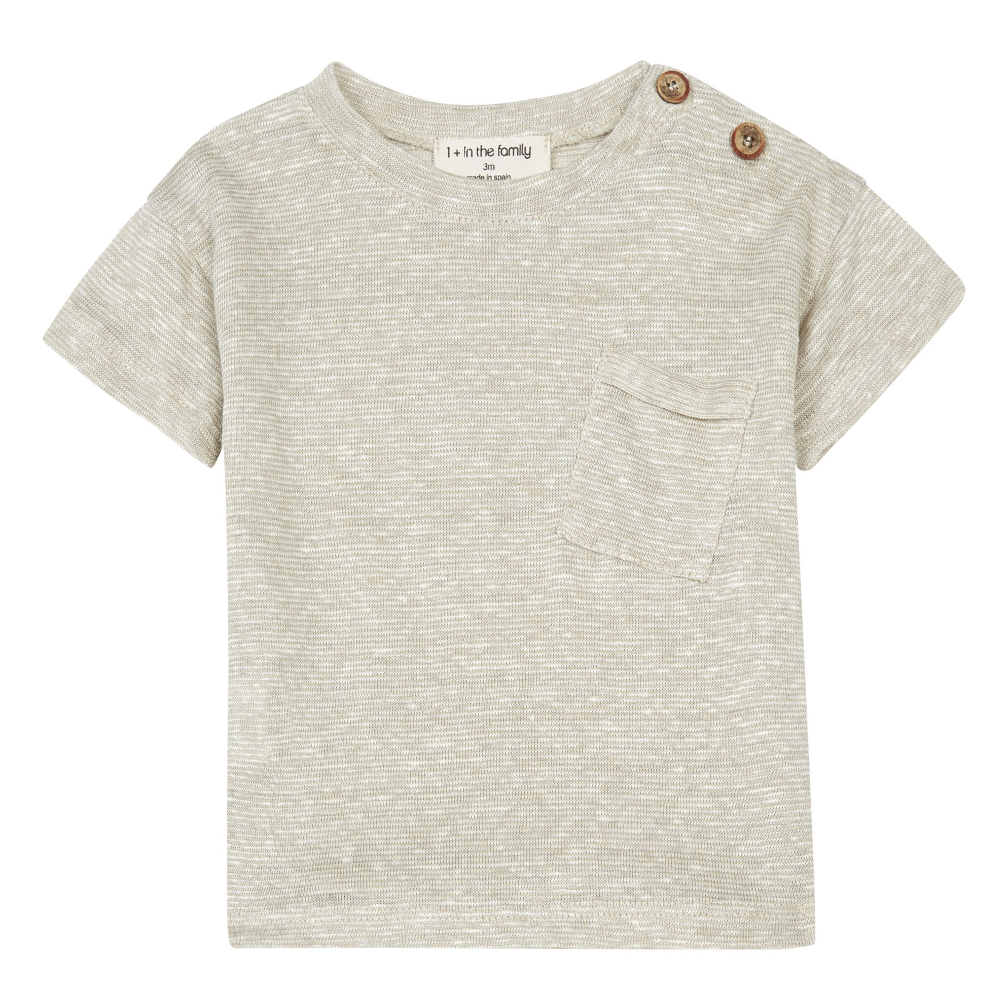 1+ in the family - T-Shirt Rayé Victor - Fille - Ecru