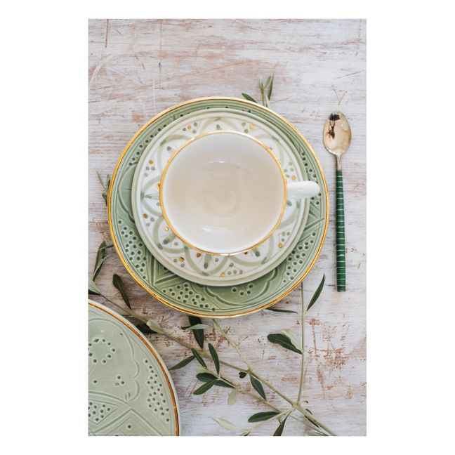 Plato Huella | Verde Almendra