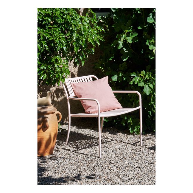 Patio Stainless Steel Outdoor Lounge Chair  | Powder pink