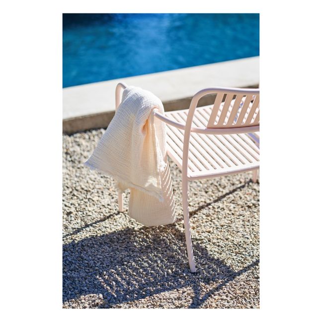 Patio Stainless Steel Outdoor Lounge Chair  | Powder pink