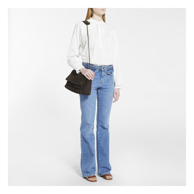 Jeans Nano Flare Gürtel | Blau
