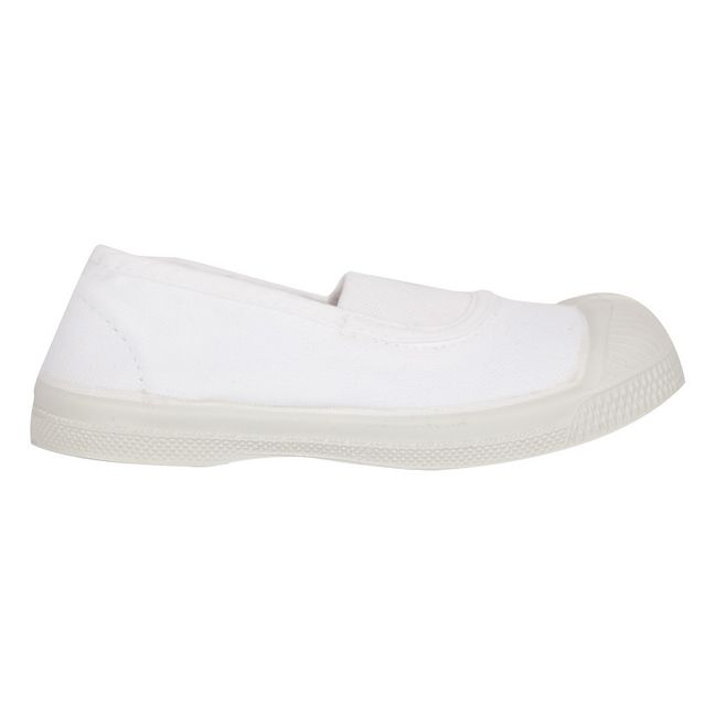 Elastic Vegan Tennis Shoes  | White