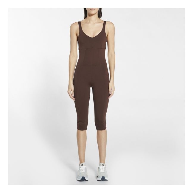 Short Crystal Jumpsuit  | Brown
