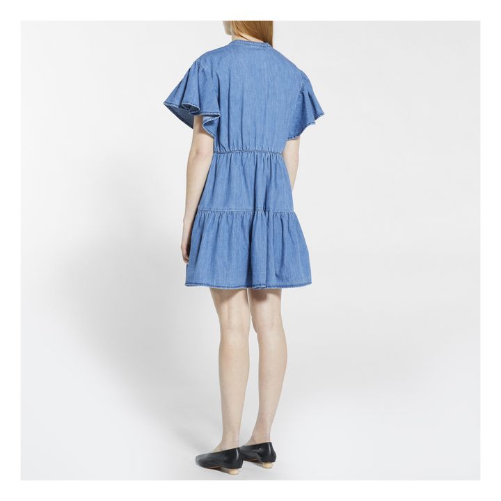 Rio Buttoned Light Denim Dress Blue