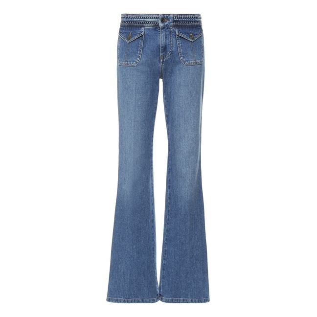 Jeans Nano Flare Cintura traforato | Blu