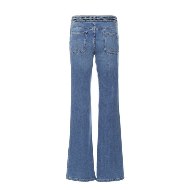 Jeans Nano Flare Cintura traforato Blu