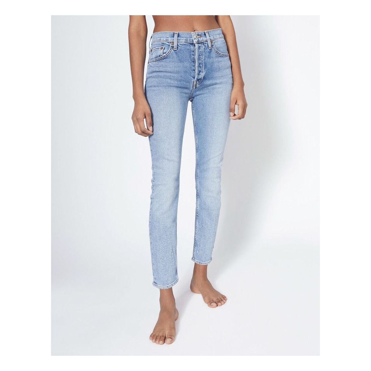 Re/Done - Jean 90's High Rise Ankle Crop - Femme - Chilled Indigo