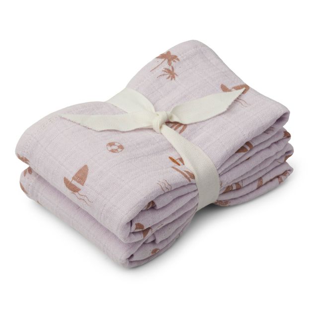 Lewis Organic Cotton Swaddling Cloths - Set of 2 | Lavender