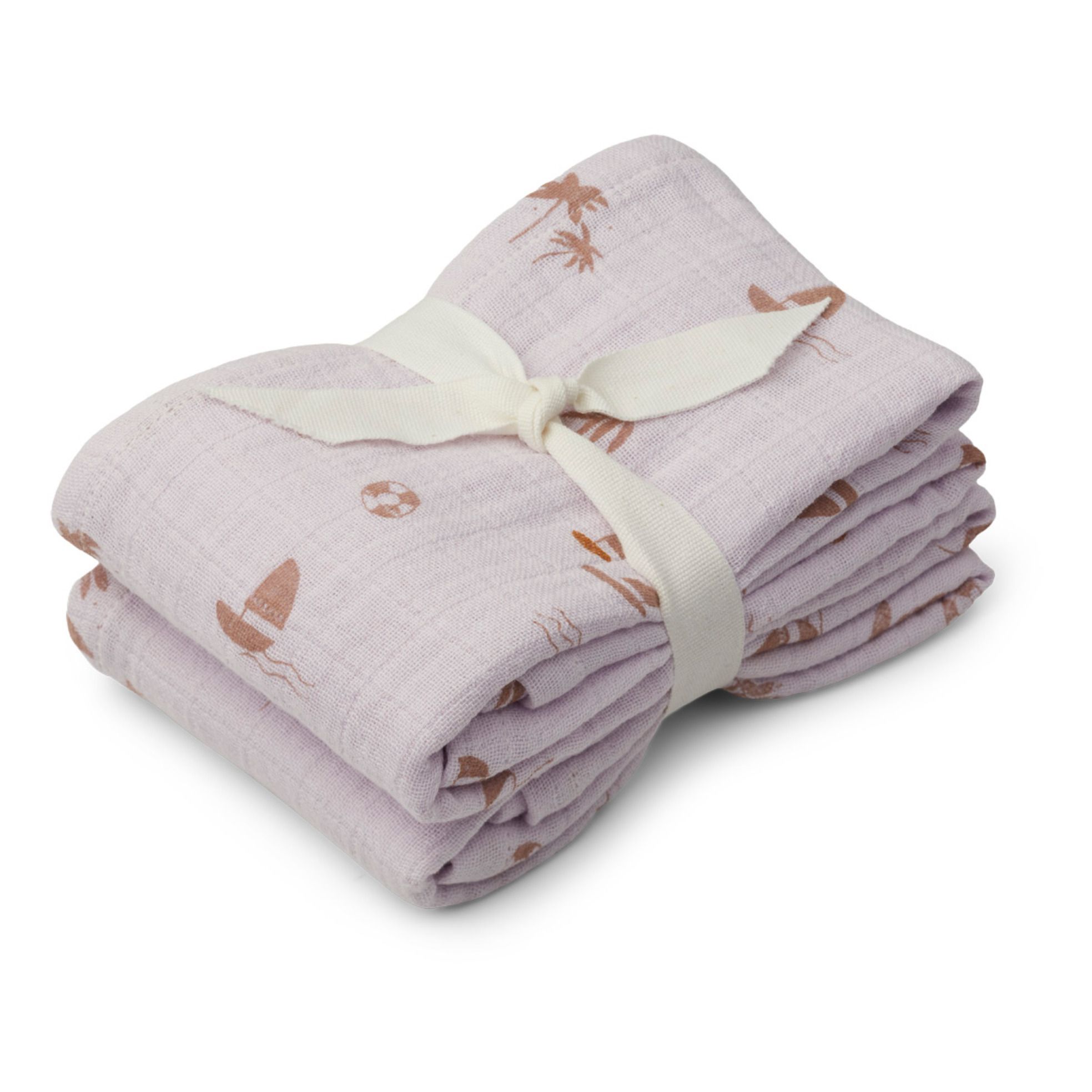 Lewis Organic Cotton Swaddling Cloths - Set of 2 | Lavender- Product image n°0