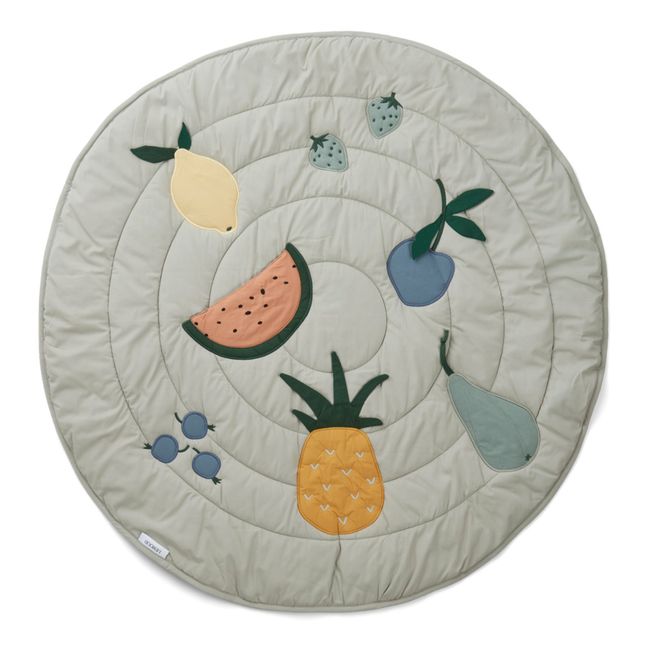 Tapis d'activités Gitta en coton bio | Bleu gris