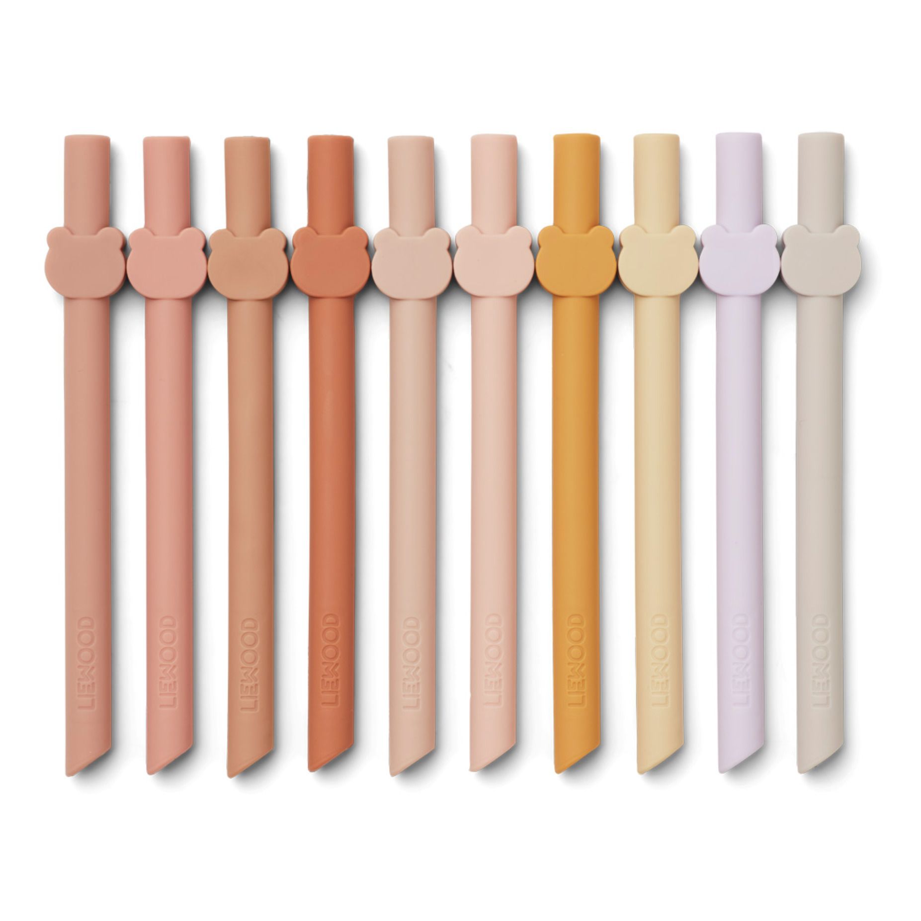 Liewood - Pailles Badu en silicone - Set de 10 - Rose