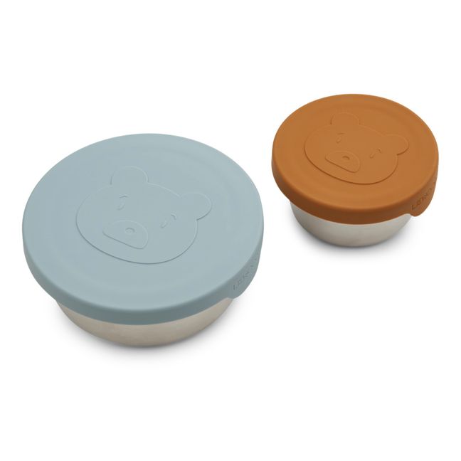 Fiby Silicone Snack Box - Set of 2 Blue